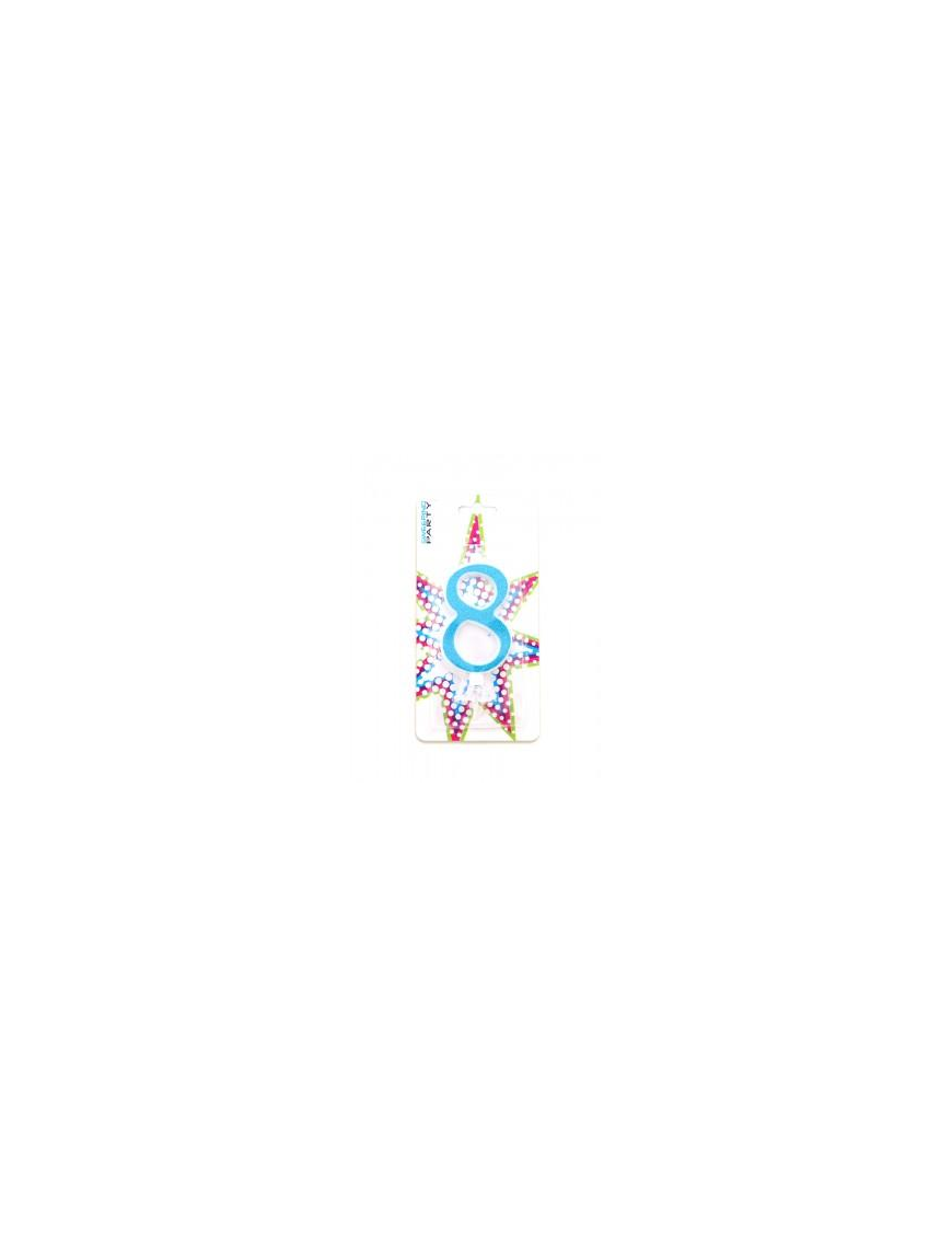 BLUE GLITTER CANDLE N. 8