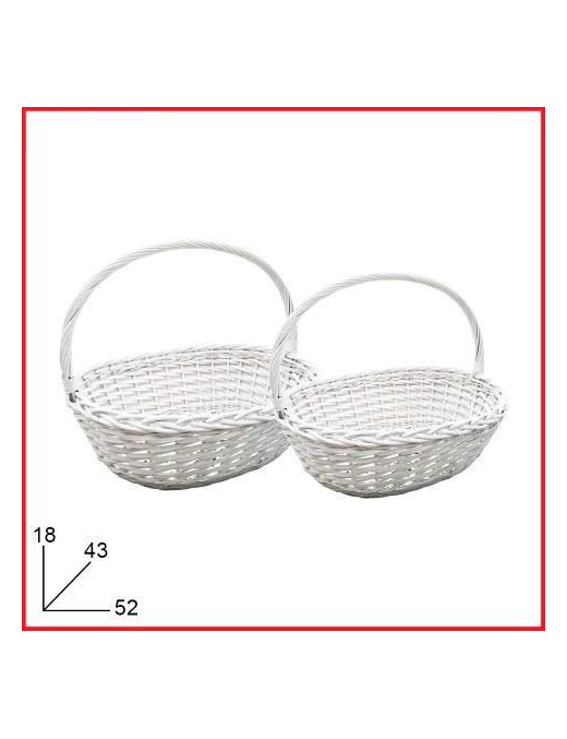 CESTINO CON MANICO BIANCO 2pezzi