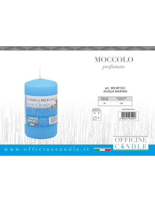 MOCCOLO 5x9 CENTIMETRI ACQUAMARINA