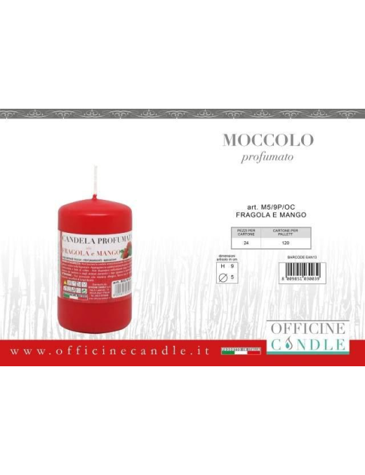 MOCCOLO 5x9 CENTIMETRI FRAGOLAeMANGO