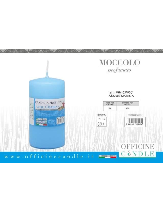 MOCCOLO 6x12 CENTIMETRI ACQUA MARINA