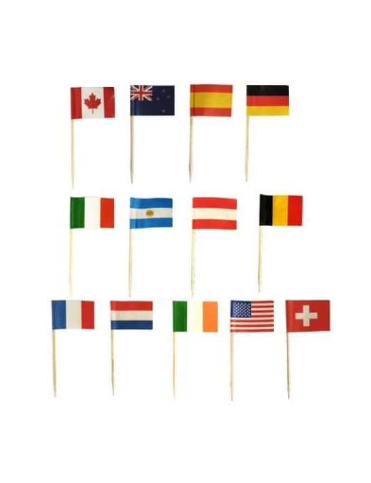 COCKTAIL LINE INTERNATIONAL FLAG STICKS 8 CENTIMETERS