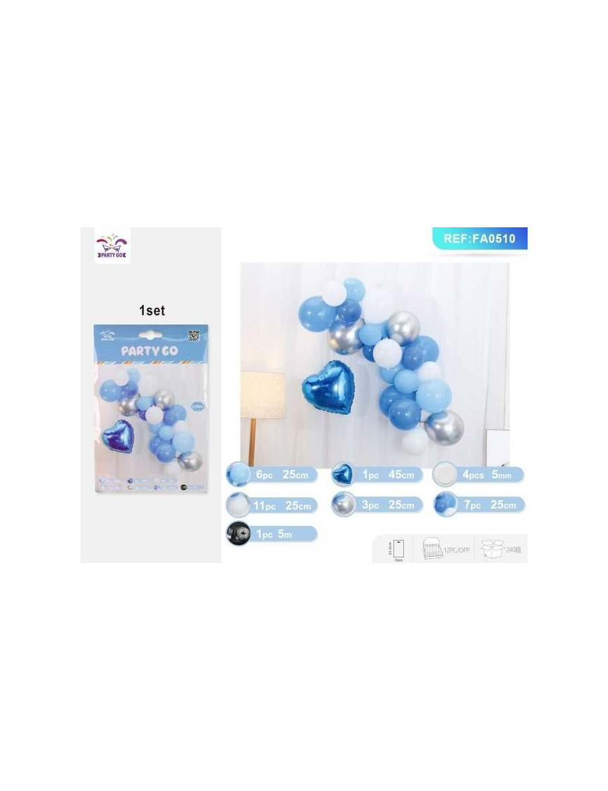 PALLONCINI 31 PEZZI CUORE BLU