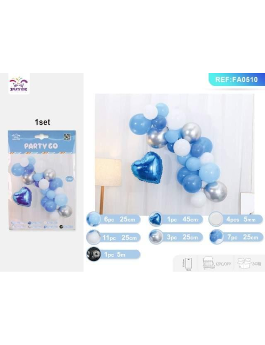 PALLONCINI 31 PEZZI CUORE BLU