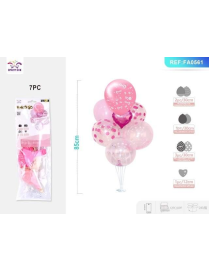 PALLONCINI 7 PEZZI CUORE ROSA 85 CENTIMETRI