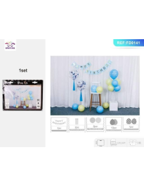 PALLONCINI 15 PEZZI HAPPY BIRTHDAY AZZURRO