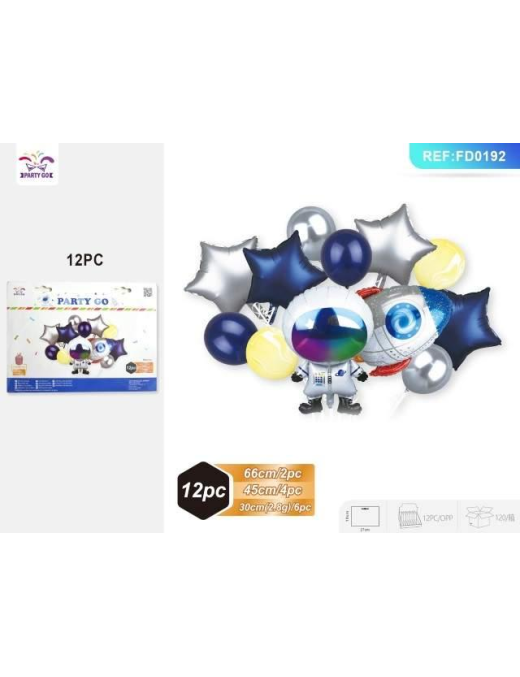 SPACE BALLOONS 12 PIECES