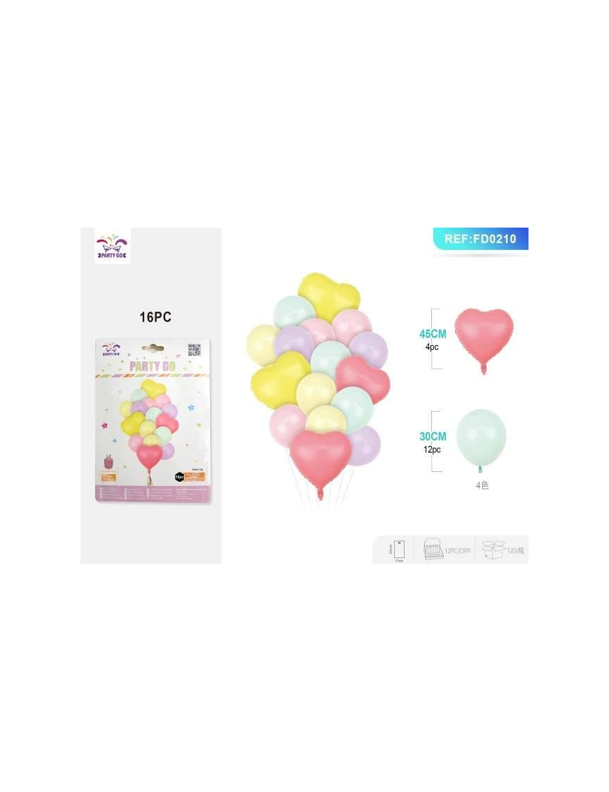 PALLONCINI 16 PEZZI CUORE