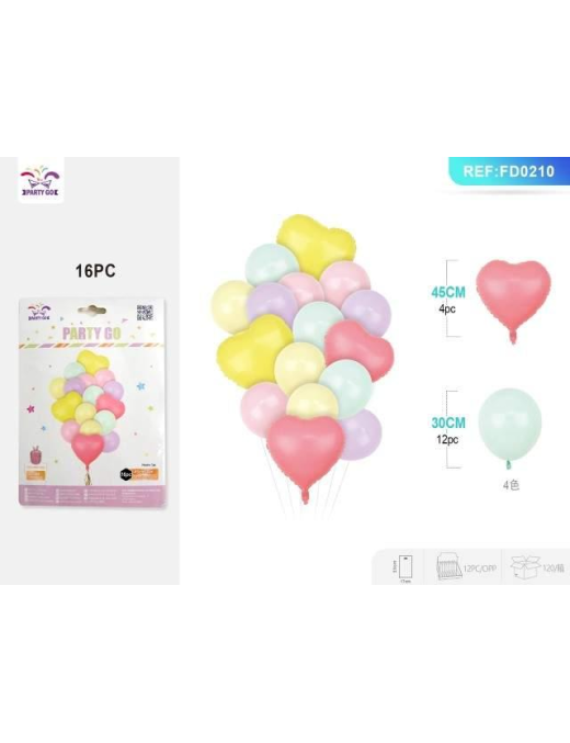 PALLONCINI 16 PEZZI CUORE