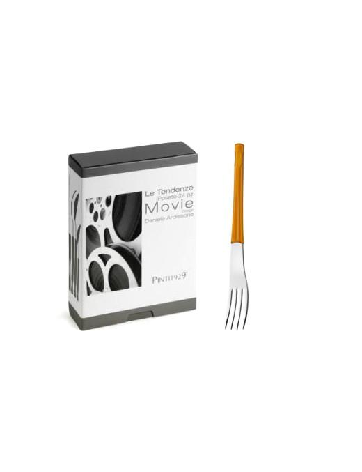 MOVIE SET 24 ORANGE CUTLERY