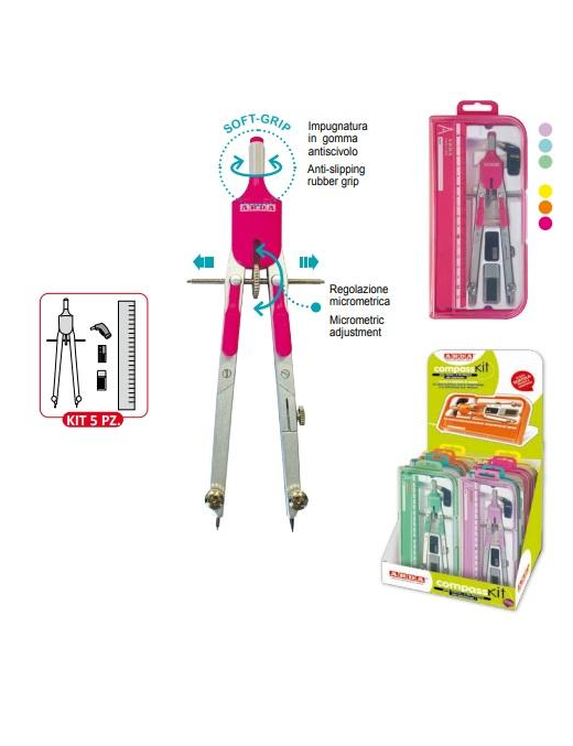 COMPASSO BALAUSTRONE 2 SNODI PASTELLO+FLUO