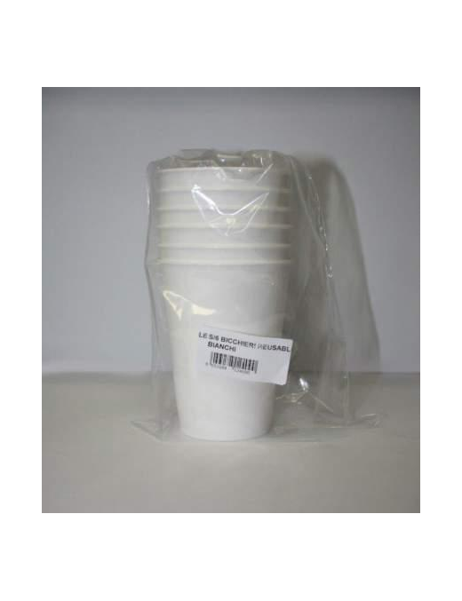 COLOR L. WHITE GLASSES 6PC REUSE