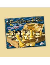 GIOCO DAMA, SCACCHI E TRIA 30x30 CENTIMETRI