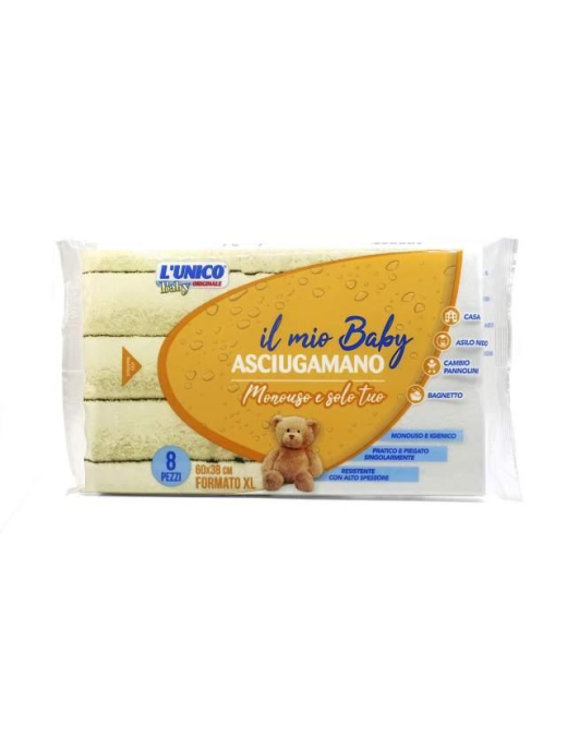 ASCIUGAMANO MONOUSO 60x38 CENTIMETRI 8 PEZZI