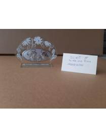 PLACCA ARGENTO OVALE 15x11 CENTIMETRI SACRA FAMIGLIA