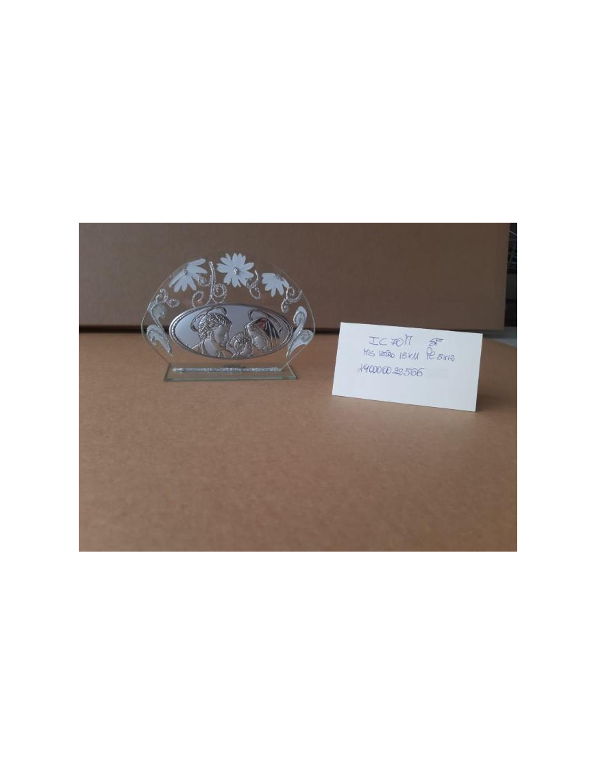 OVAL SILVER PLAQUE 15x11 CENTIMETERS HOLY FAMILY
