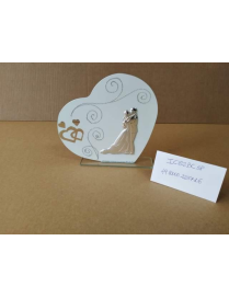 ICONA CUORE VETRO 8x10 CENTIMETRI SPOSI