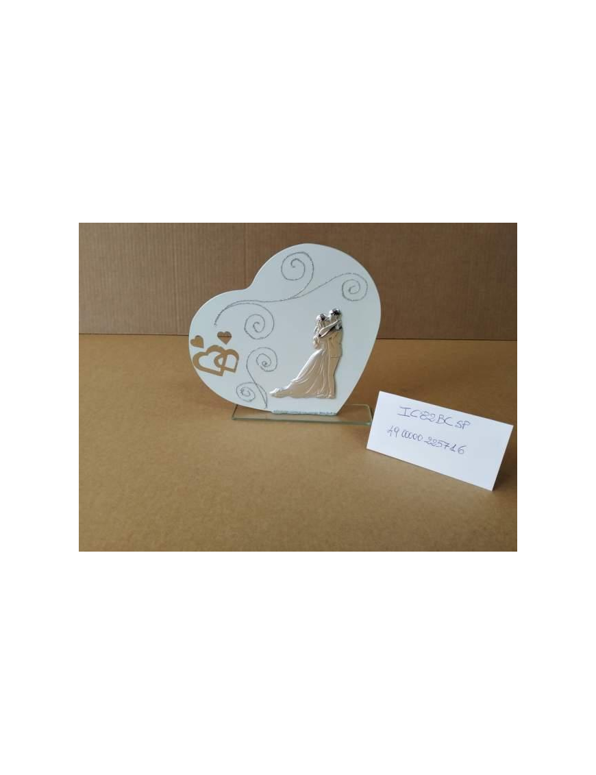 ICONA CUORE VETRO 8x10 CENTIMETRI SPOSI