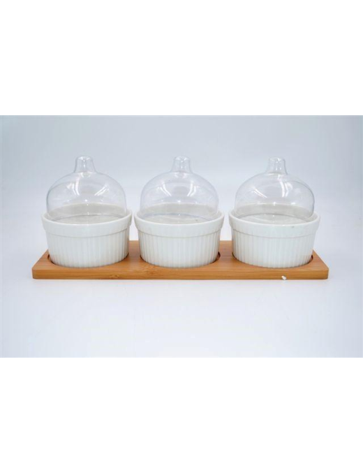L.BIAN COCOTTE 3pz C/COP+BASE LEGNO $$