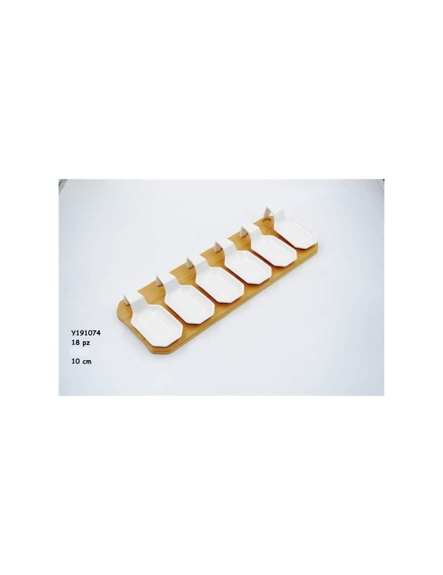 L.BIAN FINGER FOOD 6pz C/BASE LEGNO $$