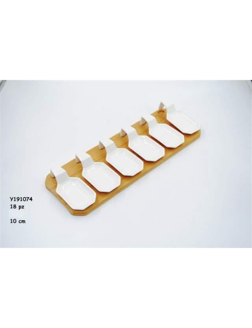 L.BIAN FINGER FOOD 6pz C/BASE LEGNO $$