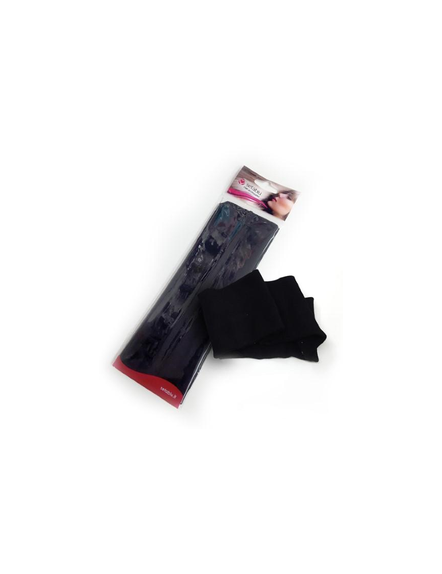 FASCIA CAPELLI COTONE 6 CENTIMETRI NERA