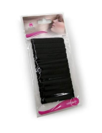 ELASTICO FERMACODA COTONE 12 PEZZI NERO