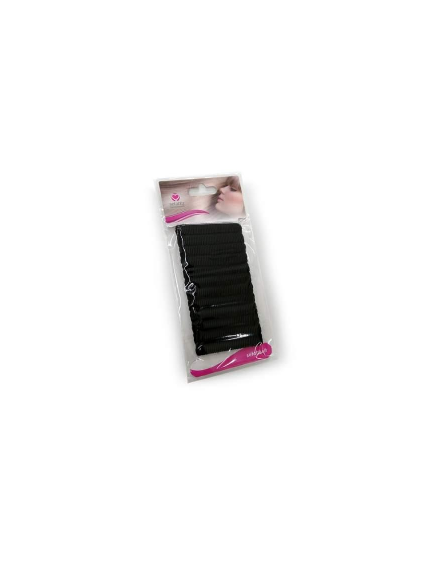 ELASTICO FERMACODA COTONE 12 PEZZI NERO