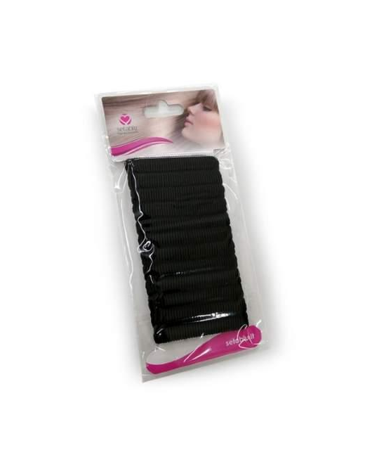 ELASTICO FERMACODA COTONE 12 PEZZI NERO