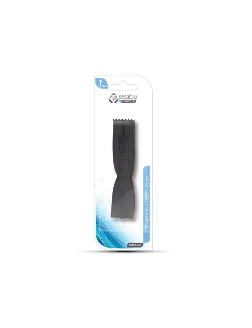 LINEA CUCITO CERNIERA 20 CENTIMETRI INVISIBILE NERA