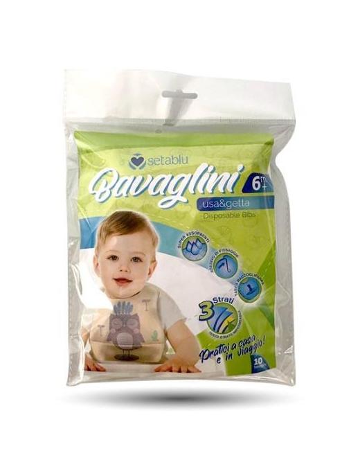 DISPOSABLE BABY BIBS 10 PIECES