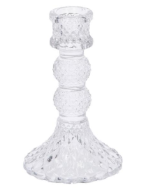 GLASS CANDLE HOLDER 8x13 CENTIMETERS