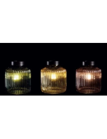 GLASS LANTERN+LED 18x21 CENTIMETERS