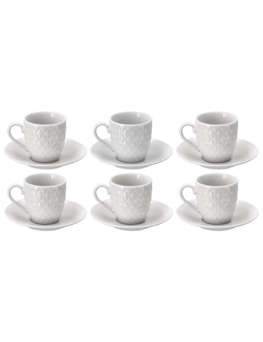 COFFEE CUPS 6 PIECES WITH SAUCERS