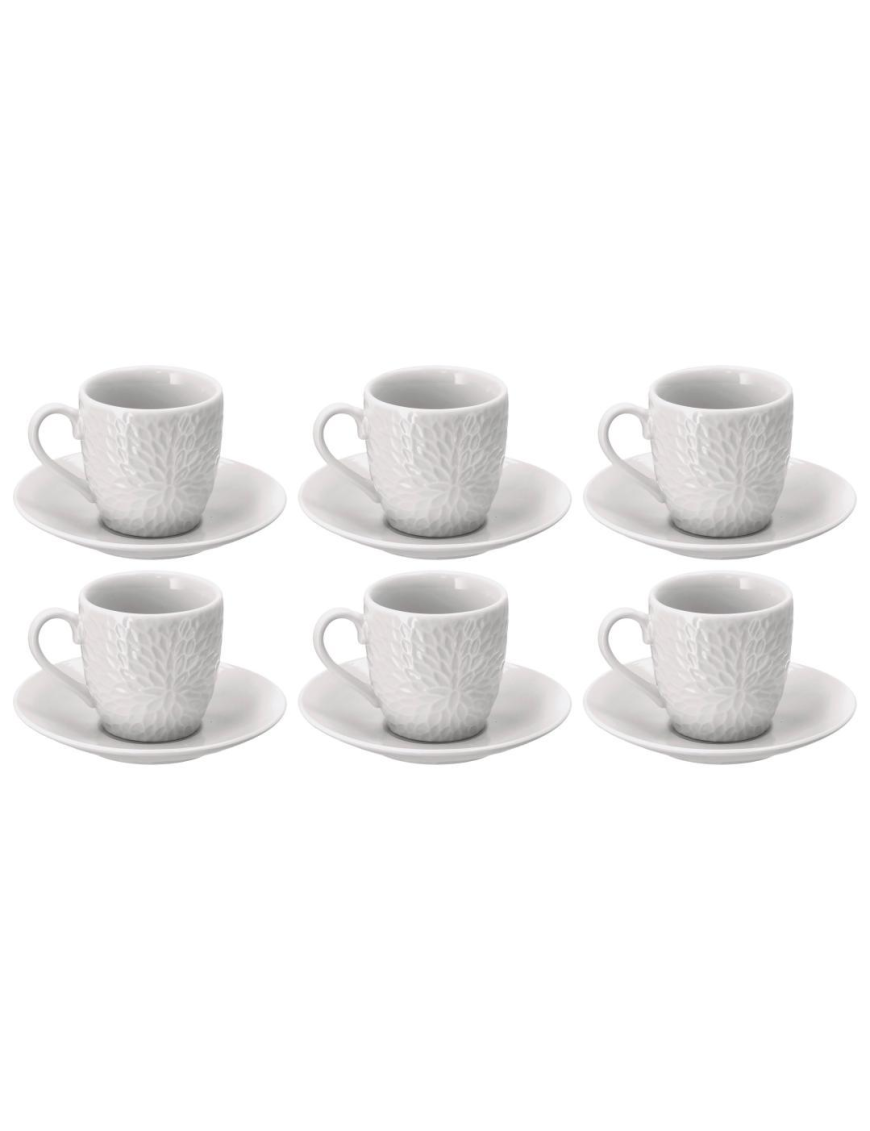 COFFEE CUPS 6 PIECES WITH SAUCERS