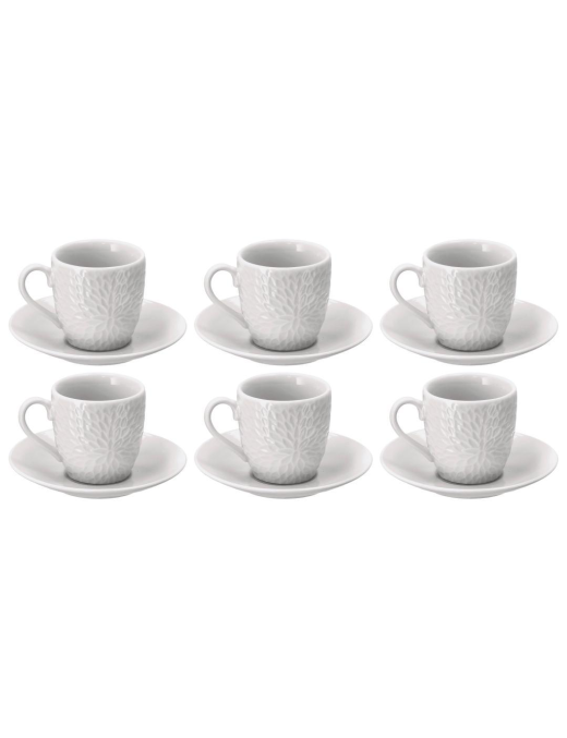 COFFEE CUPS 6 PIECES WITH SAUCERS