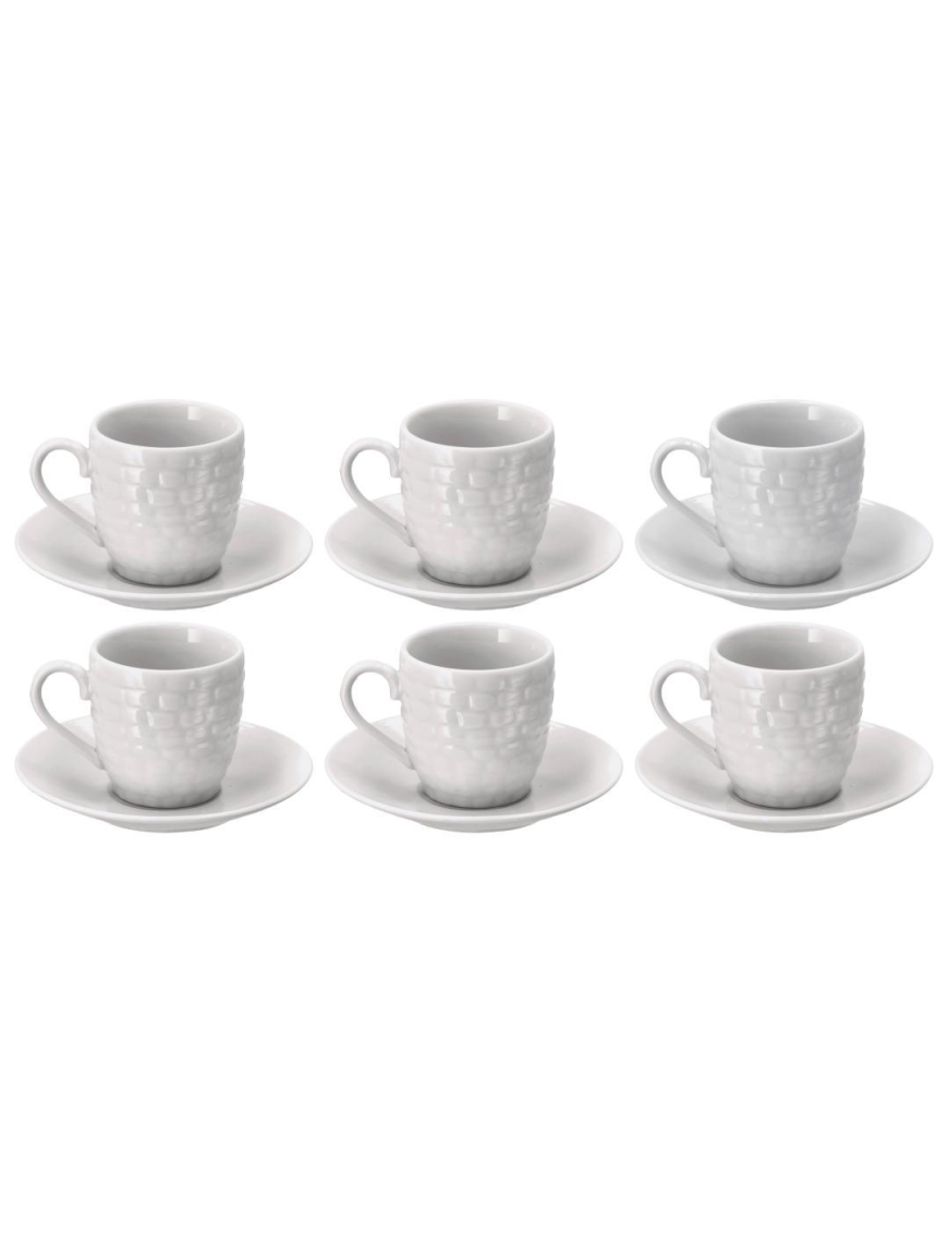 COFFEE CUPS 6 PIECES WITH SAUCERS
