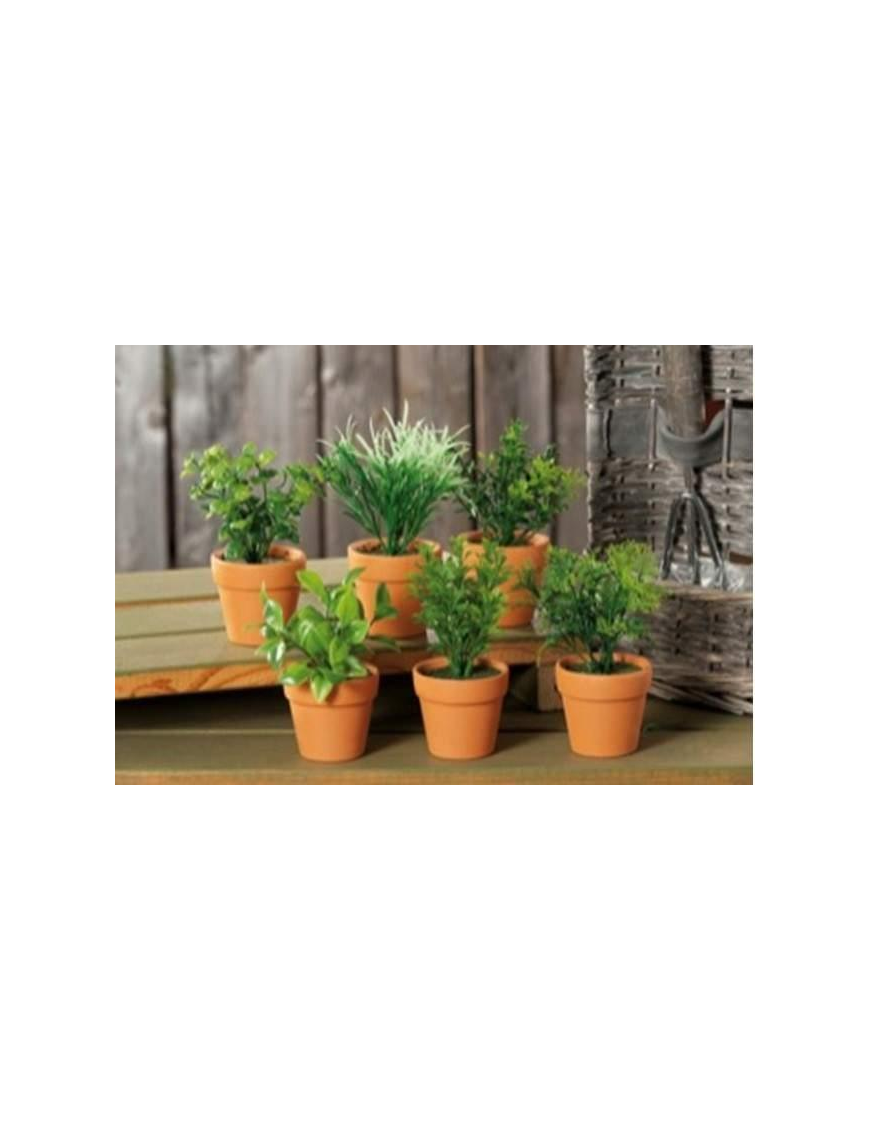 PIANTA ARTIFICIALE ERBE AROMATICHE 6,5x13,5 CENTIMETRI