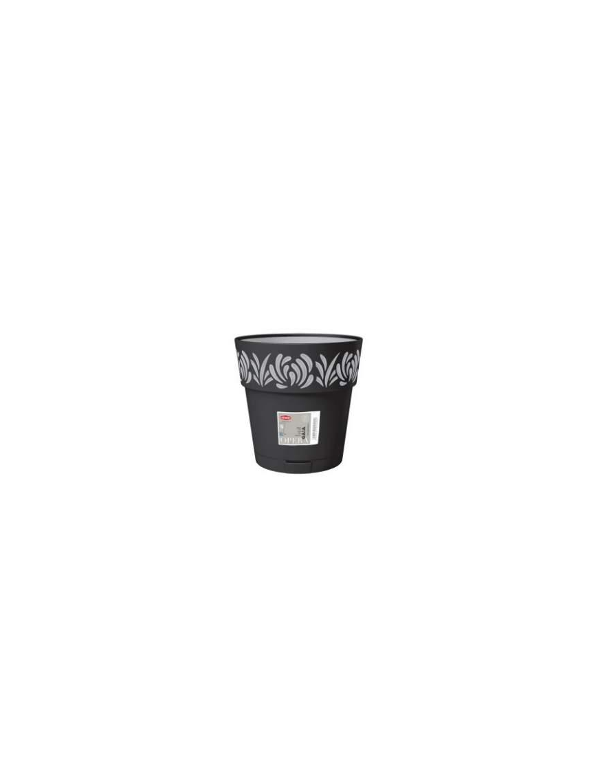 VASO GAIA diametro 25 GRAFITE CON RISERVA ACQUA