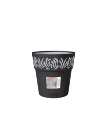 VASO GAIA diametro 20 GRAFITE CON RISERVA ACQUA