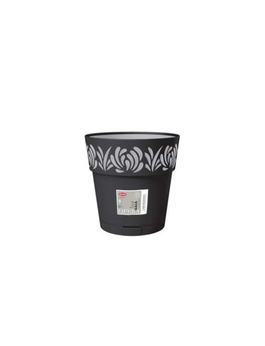 VASO GAIA diametro 30 GRAFITE CON RISERVA ACQUA