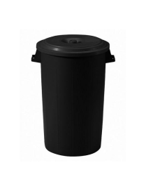 BIDONE NERO 70lt CON COPERCHIO