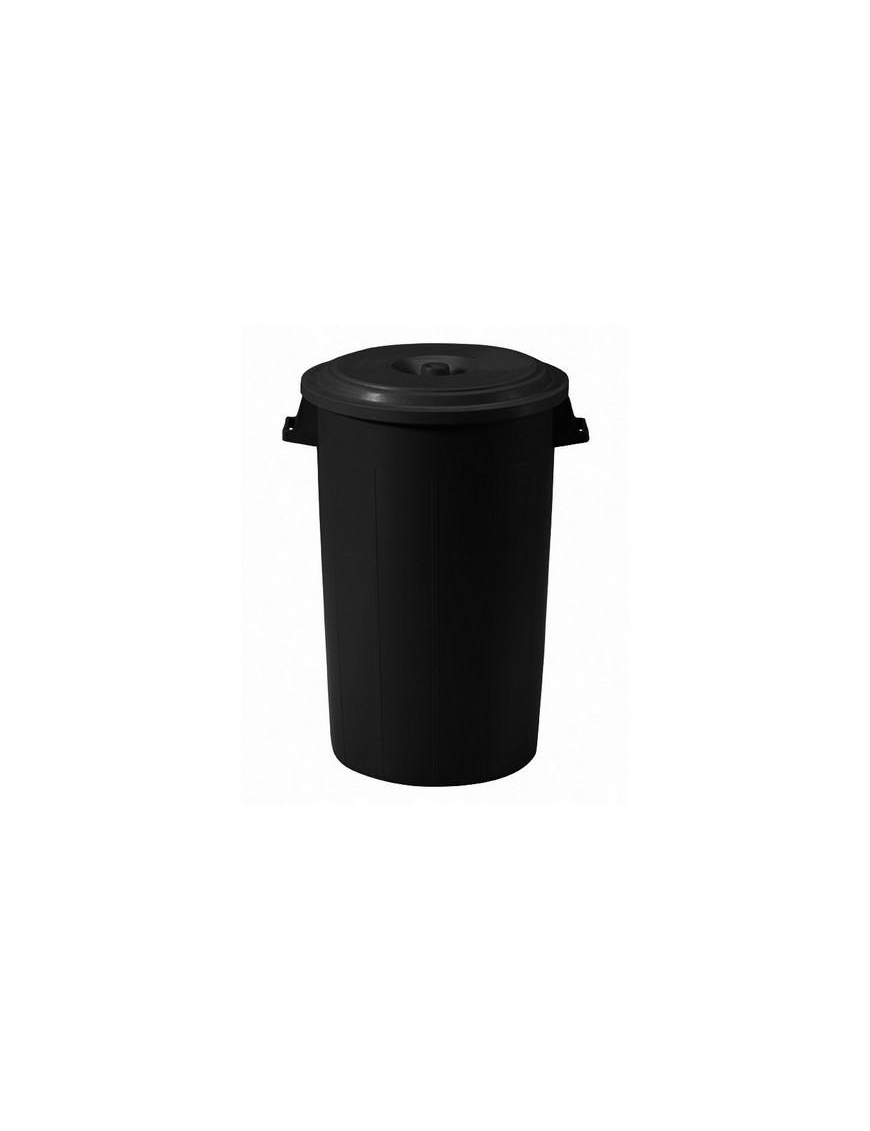 BIDONE NERO 70lt CON COPERCHIO