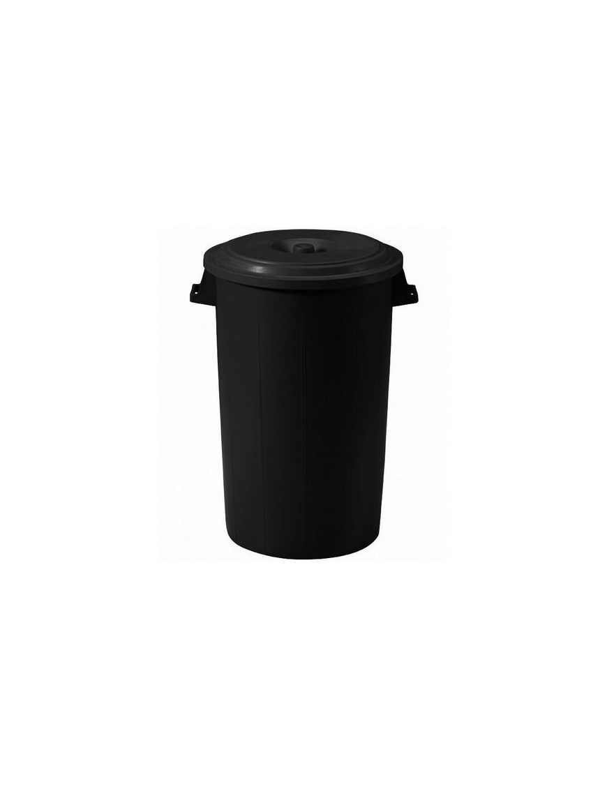 BIDONE NERO 100lt CON COPERCHIO