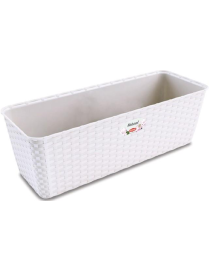 FIORIERA NATURAL 50cm BIANCO CON RISERVA ACQUA