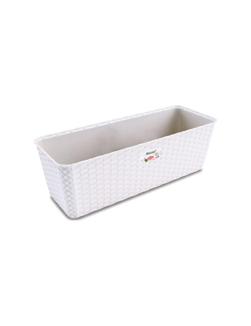 NATURAL PLANTER 50cm WHITE WITH WATER RESERVE