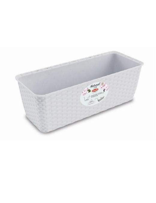 FIORIERA NATURAL 40cm BIANCO CON RISERVA ACQUA