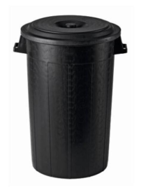 BIDONE NERO 120lt CON COPERCHIO