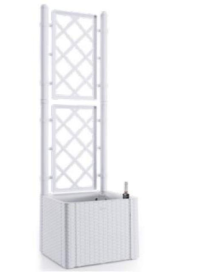 DELUXE PLANTER WITH ESPALIER 43x43x142cm WHITE