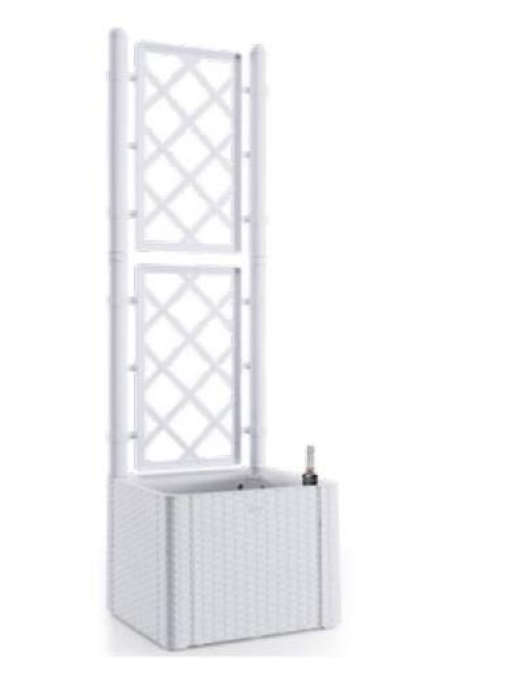 DELUXE PLANTER WITH ESPALIER 43x43x142cm WHITE